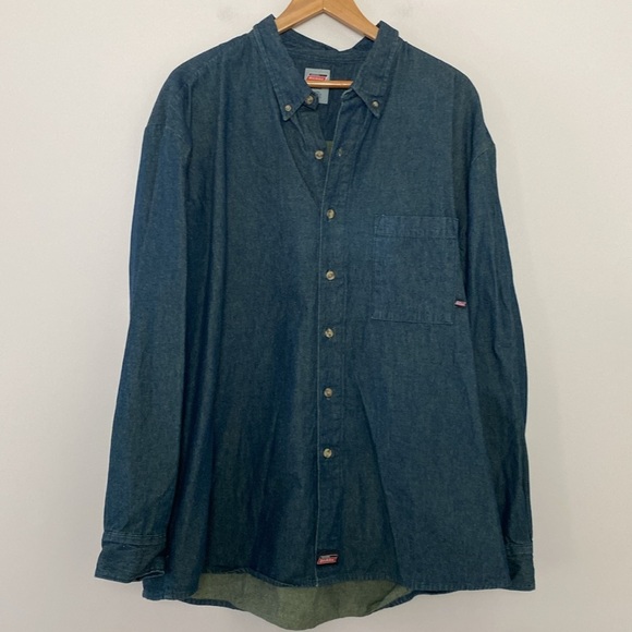 Dickies Denim Shirt Long Sleeve Button Down Cotton Size 3XL - Picture 10 of 10